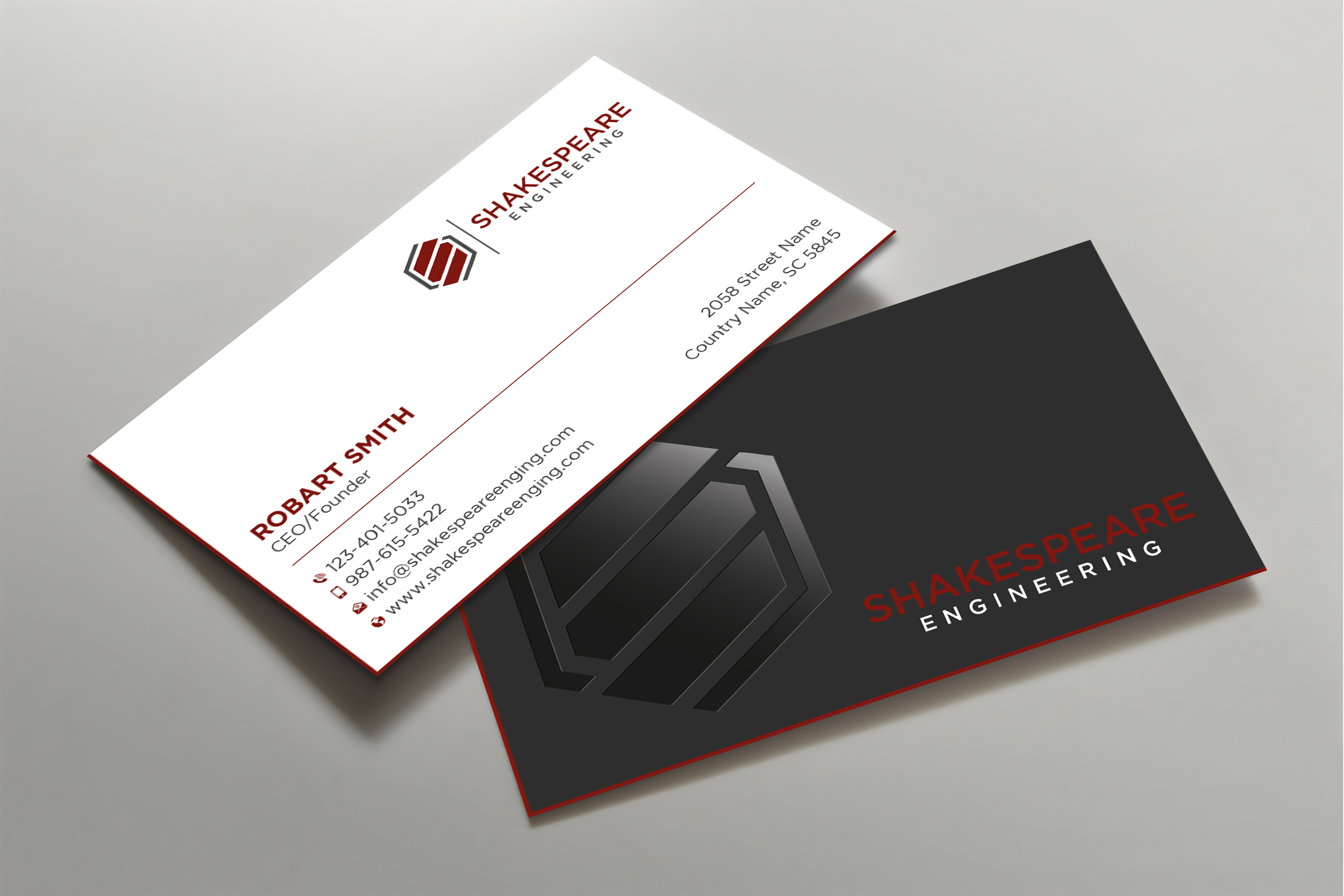 Diseño de Tarjeta de Presentación por Uttom 2 para Shakespeare Engineering | Diseño #32103972