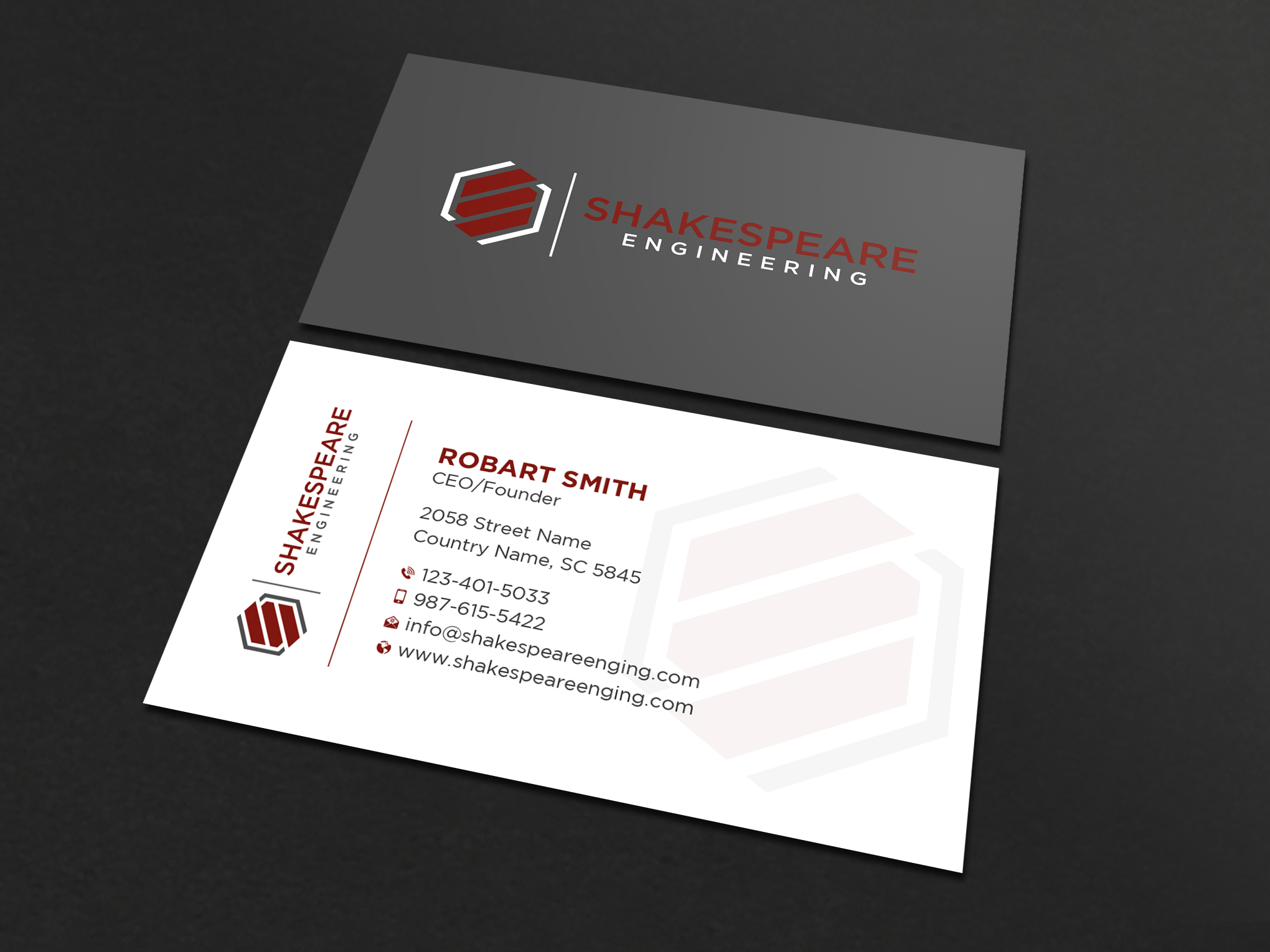 Business Card Design by Uttom 2 for Shakespeare Engineering | Design #32110914