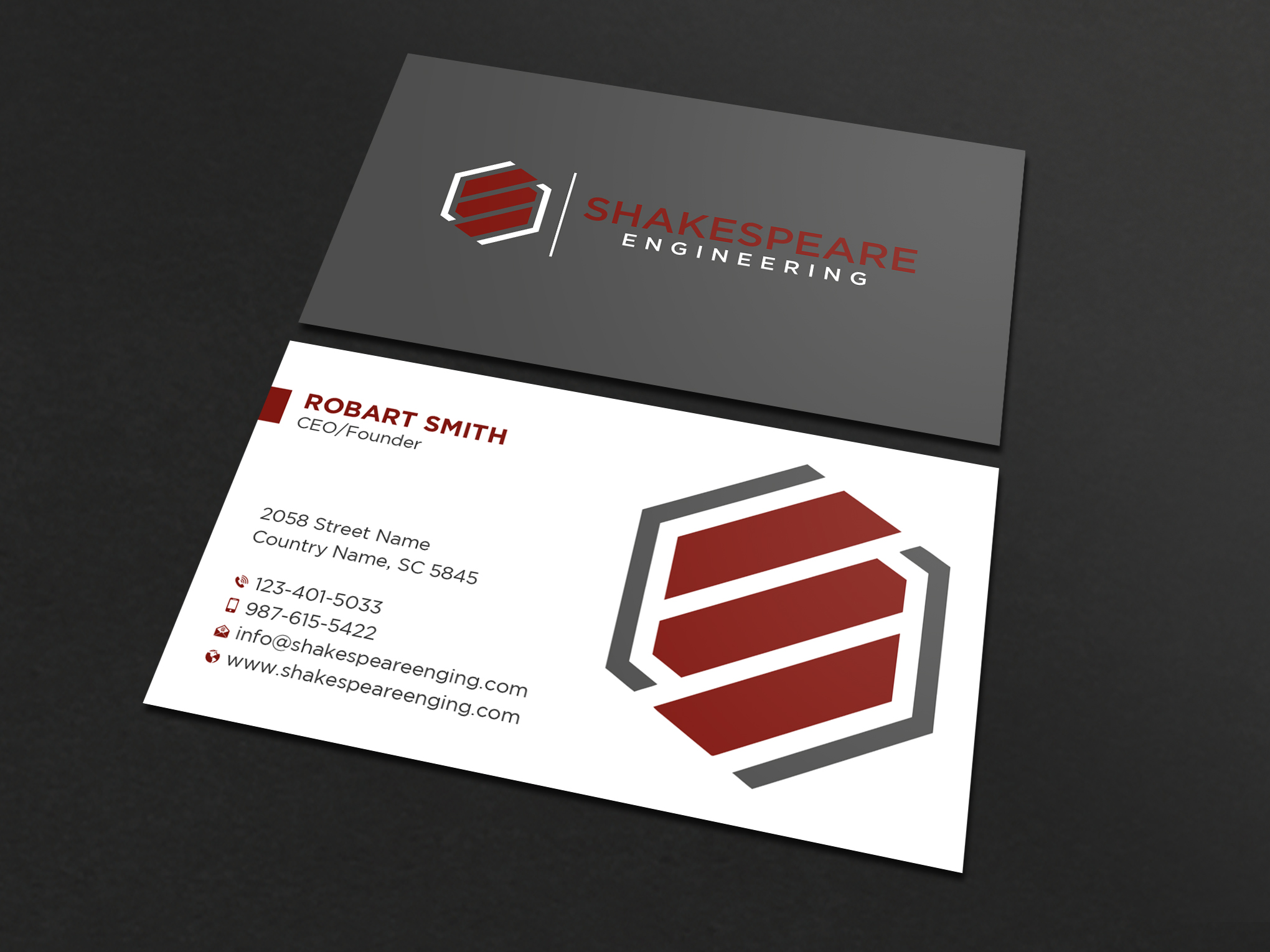 Design de Carte de Visite par Uttom 2 pour Shakespeare Engineering | Design #32110925