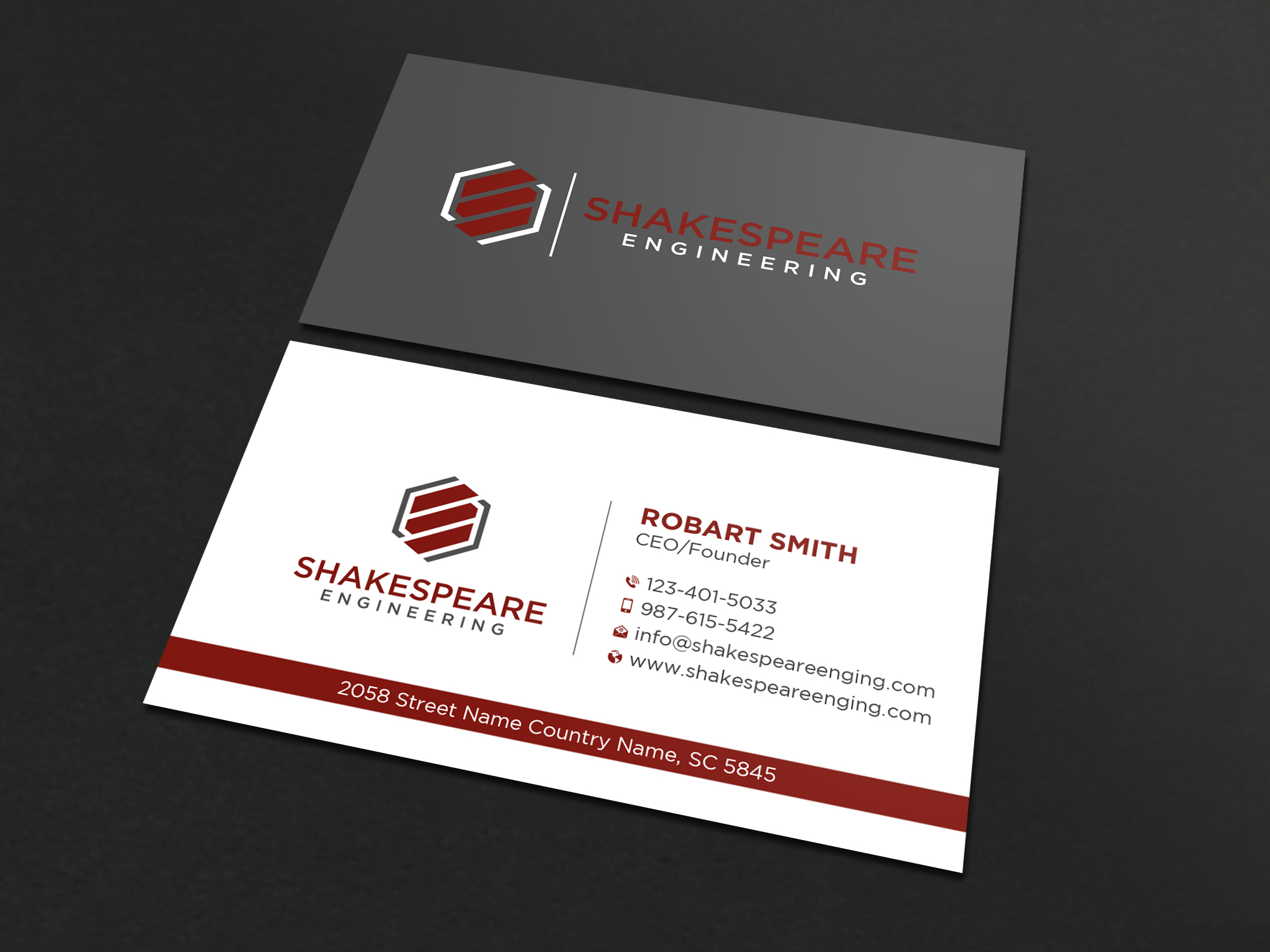 Design de Carte de Visite par Uttom 2 pour Shakespeare Engineering | Design #32110926
