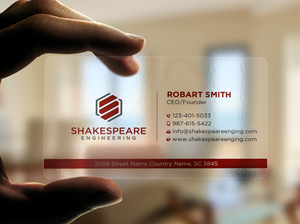 Design de Carte de Visite par Uttom 2 pour Shakespeare Engineering | Design : #32110984