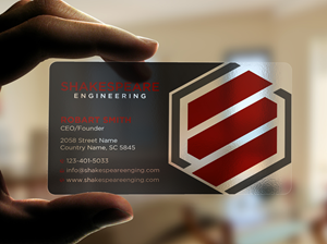 Business Card Design by Uttom 2 for Shakespeare Engineering | Design: #32110996
