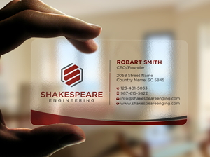 Design de Carte de Visite par Uttom 2 pour Shakespeare Engineering | Design : #32110997