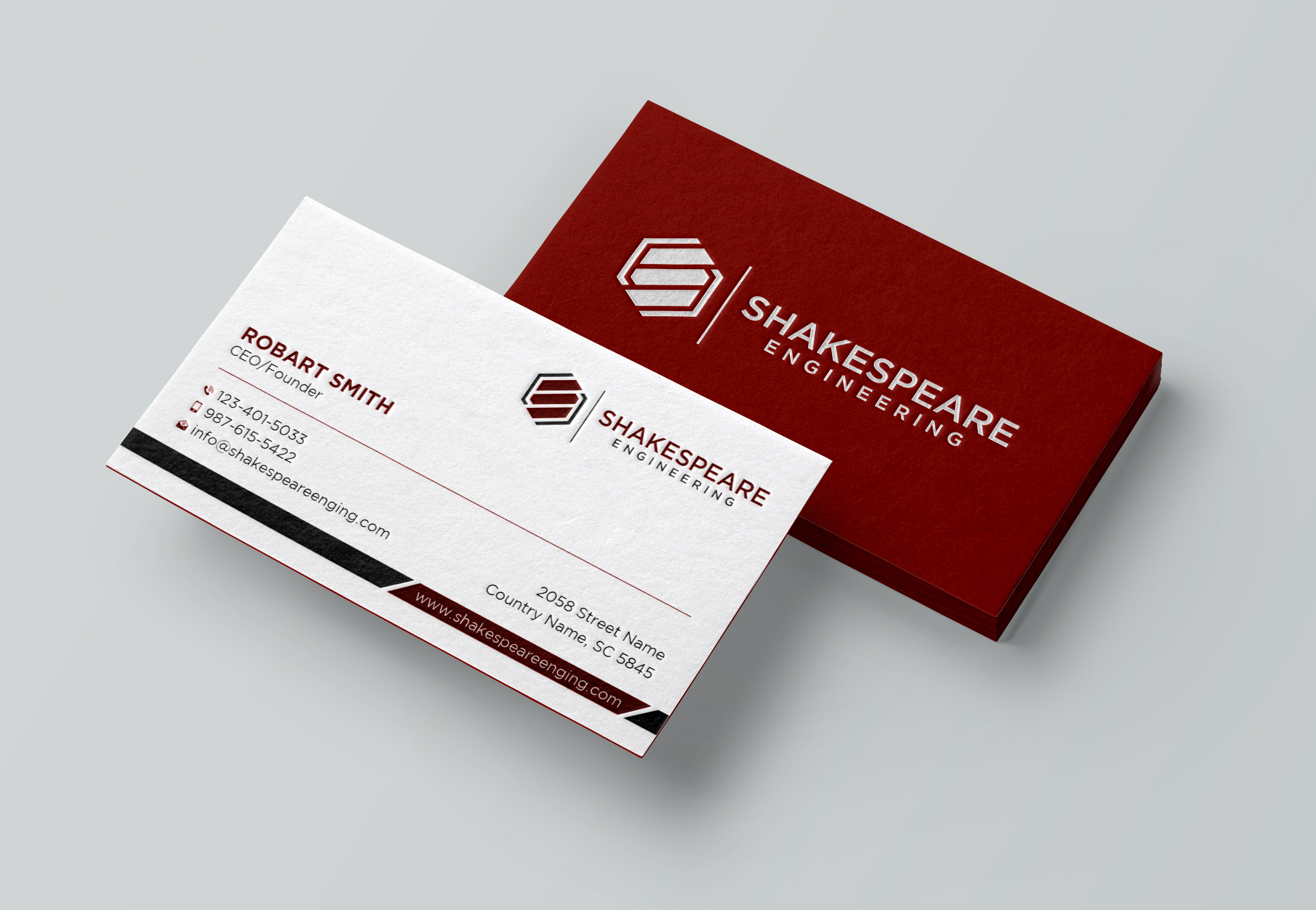 Design de Carte de Visite par Uttom 2 pour Shakespeare Engineering | Design #32111006
