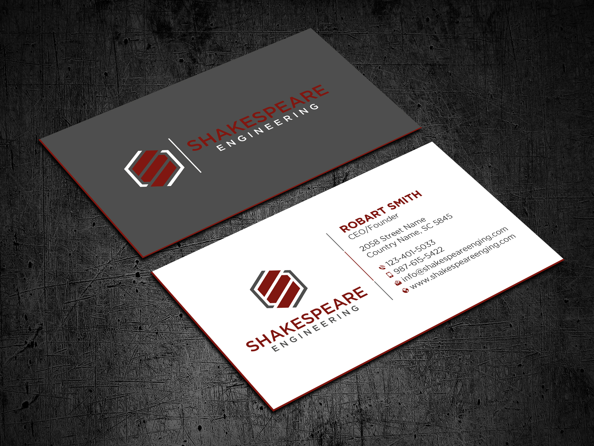 Design de Carte de Visite par Uttom 2 pour Shakespeare Engineering | Design #32111007