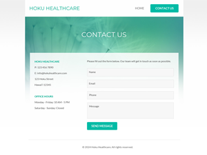 Web-Design von blue_ocean für Hoku Heath Care | Design #32134724