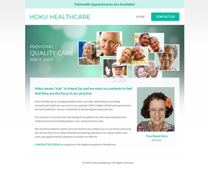 Web-Design von blue_ocean für Hoku Heath Care | Design: #32150744