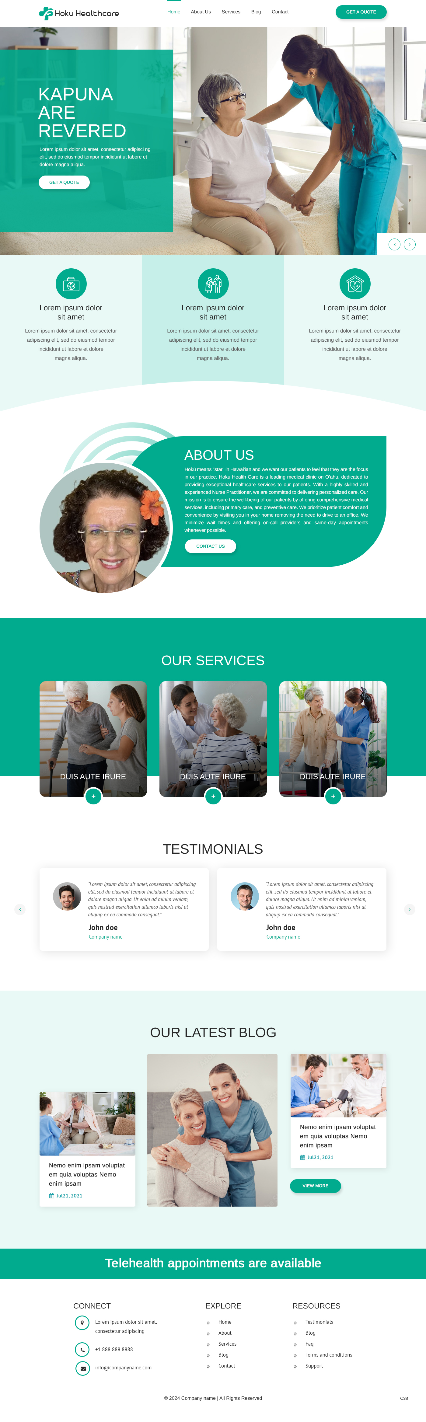 Web-Design von pb für Hoku Heath Care | Design #32151164