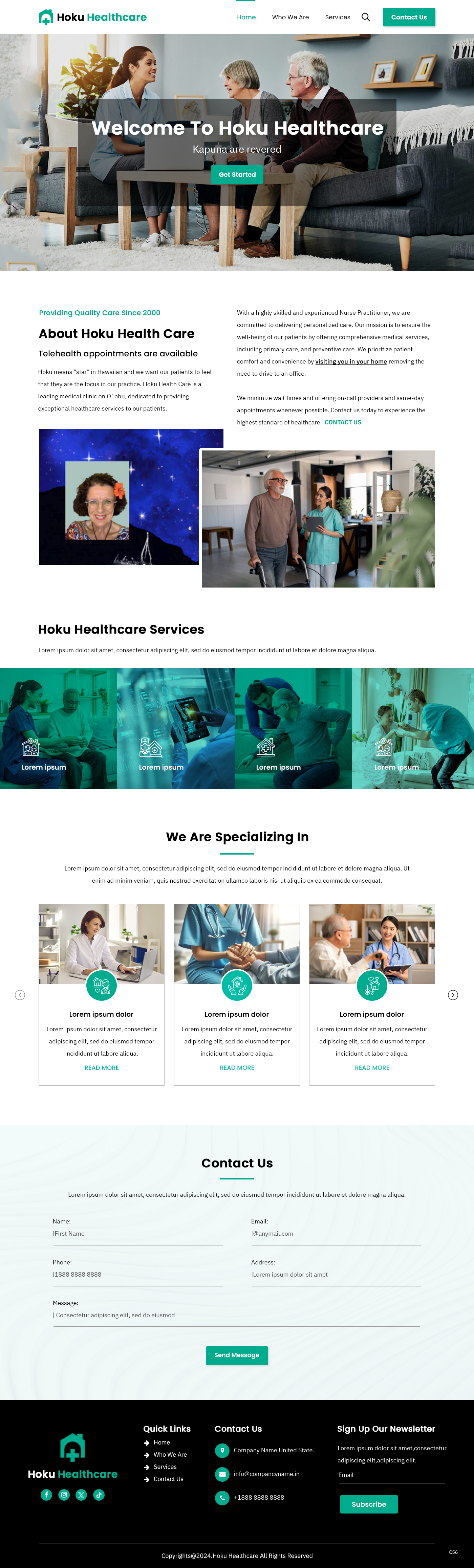 Web Design by pb for Hoku Heath Care | Design #32151169