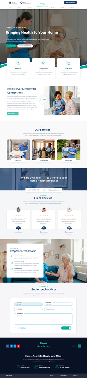 Web-Design von Andrew Asiimwe für Hoku Heath Care | Design: #32135913