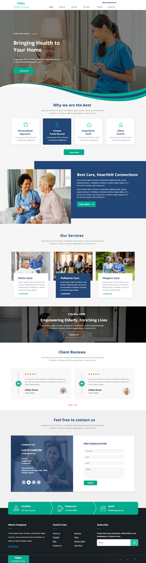 Web-Design von Andrew Asiimwe für Hoku Heath Care | Design: #32135919
