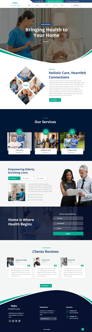 Web-Design von Andrew Asiimwe für Hoku Heath Care | Design: #32135925