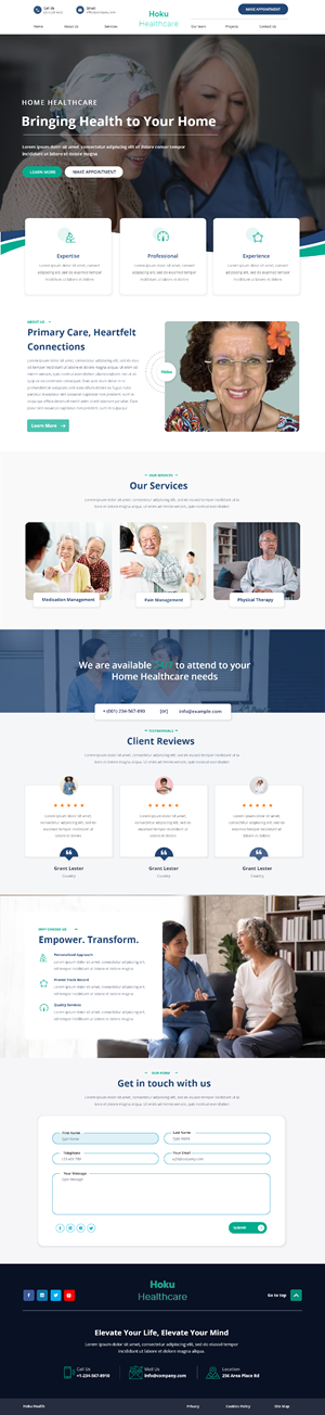 Web-Design von Andrew Asiimwe für Hoku Heath Care | Design: #32138829