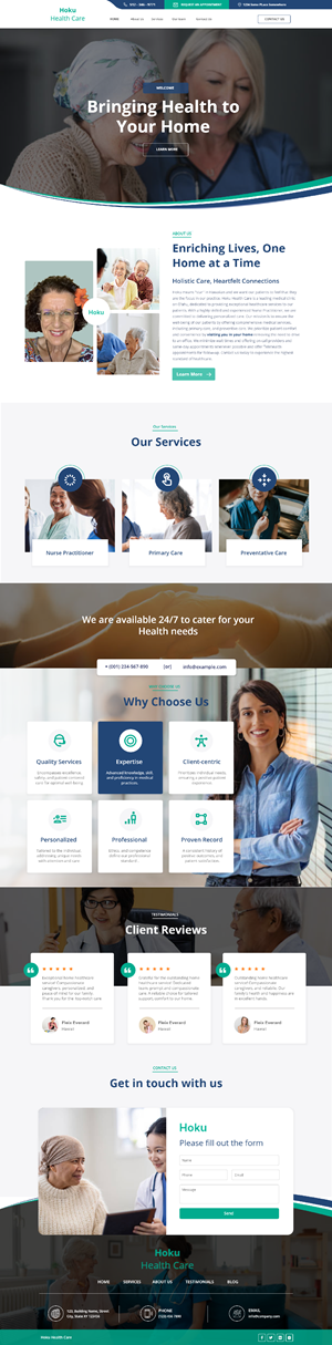 Web-Design von Andrew Asiimwe für Hoku Heath Care | Design: #32156480