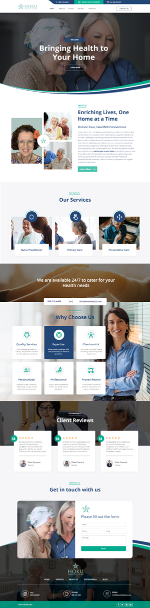 Web-Design von Andrew Asiimwe für Hoku Heath Care | Design: #32166118