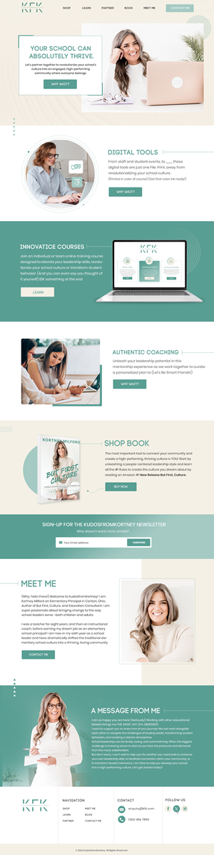 Web Design by Blue Sparrow for KudosfromKortney  | Design: #32131555