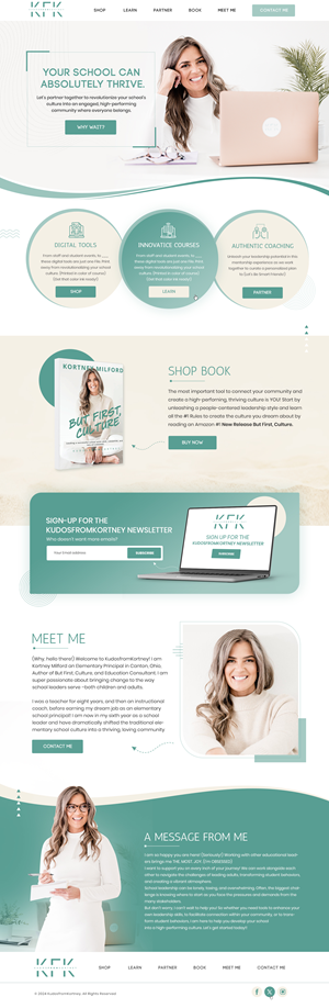 Web Design by Blue Sparrow for KudosfromKortney  | Design: #32137333