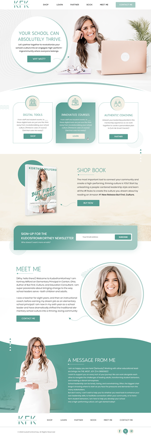 Web Design by Blue Sparrow for KudosfromKortney  | Design: #32137334