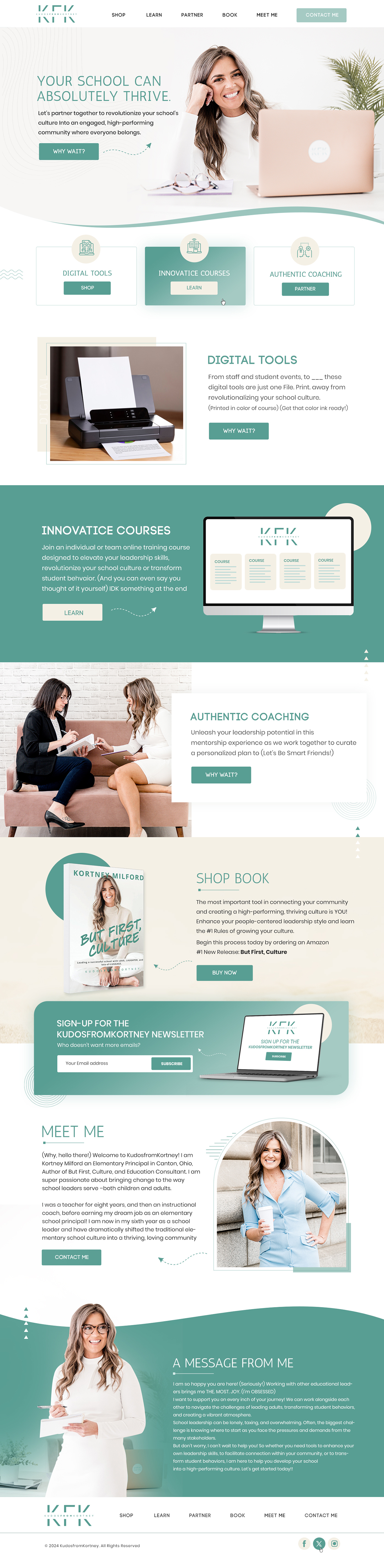 Web Design by Blue Sparrow for KudosfromKortney  | Design #32142301