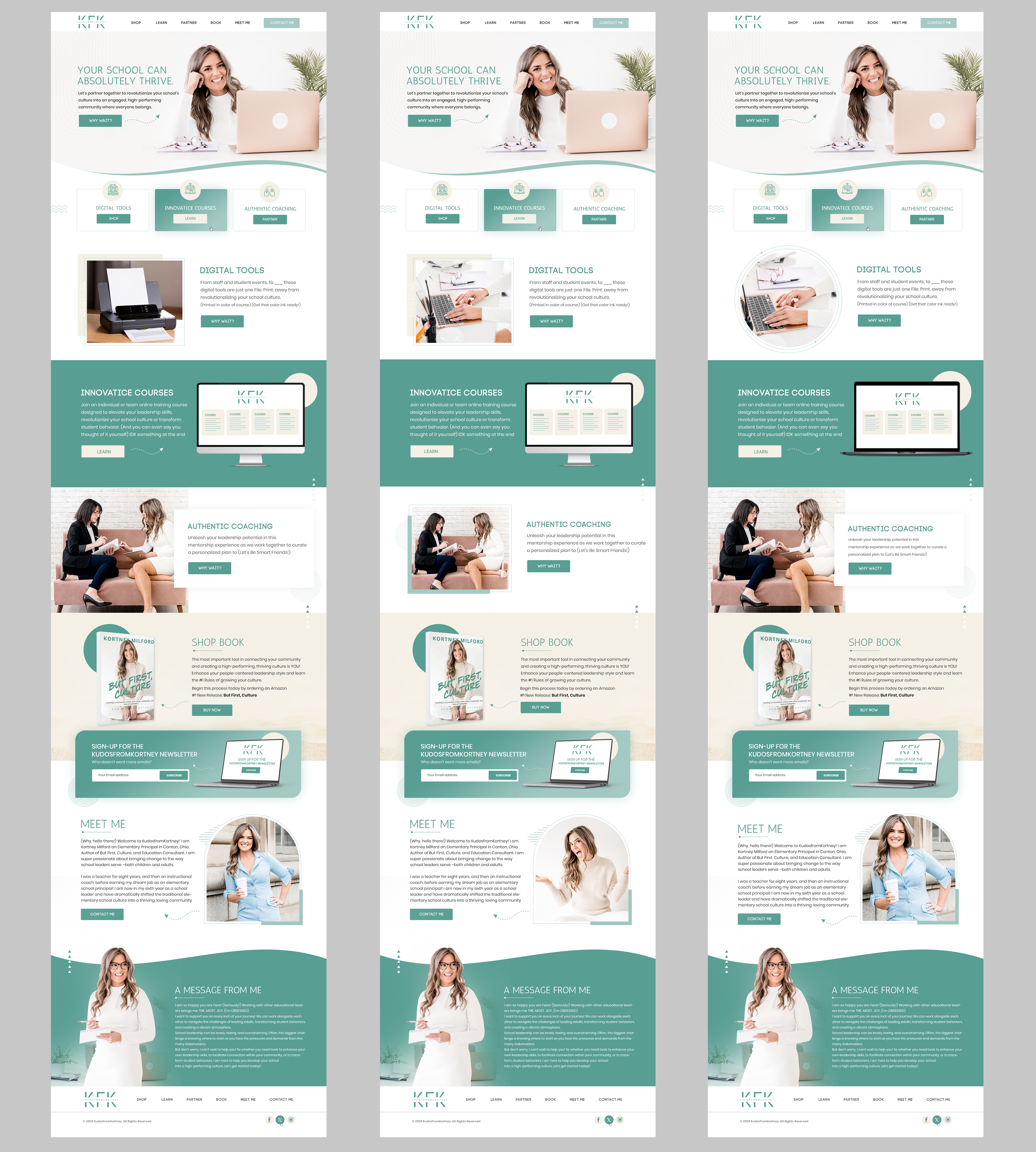 Web Design by Blue Sparrow for KudosfromKortney  | Design #32142303