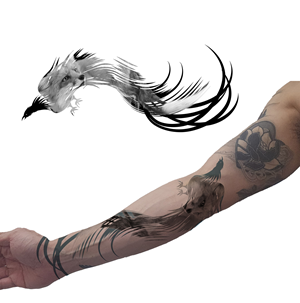 Fox in Phoenix Outline on inner forearm (location attached)