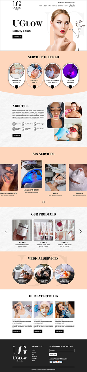 Diseño Web por MAZY para UGlow Beauty | Diseño #32139102