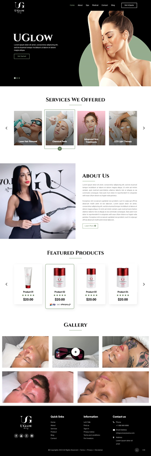 Web Design par pb pour UGlow Beauty | Design : #32151279