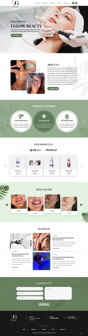 Diseño Web por pb para UGlow Beauty | Diseño: #32151281