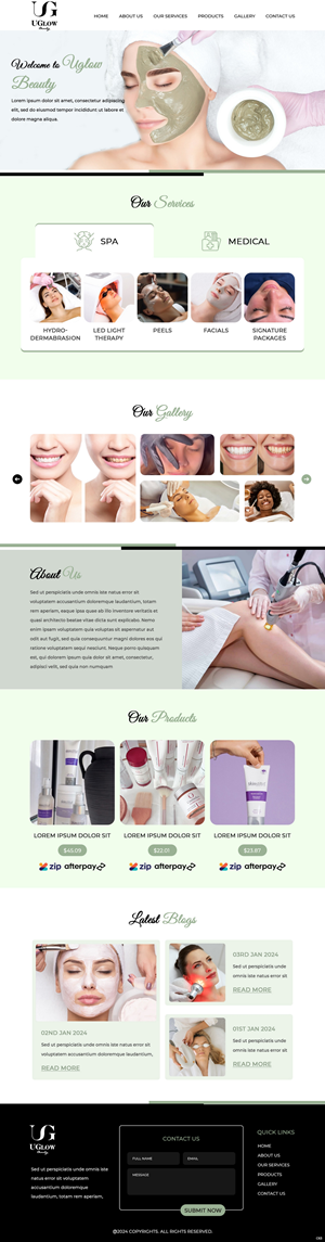 Diseño Web por pb para UGlow Beauty | Diseño: #32151286