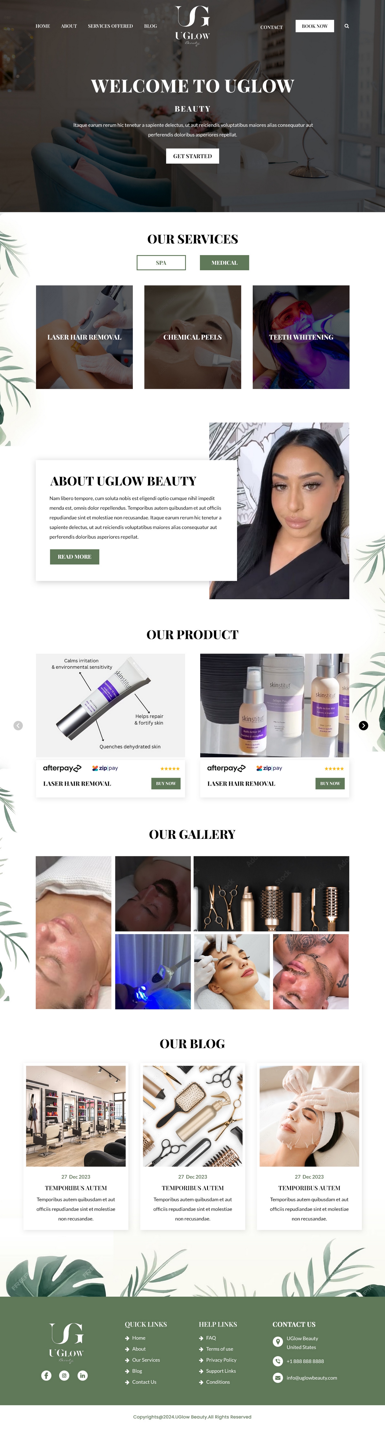 Diseño Web por pb para UGlow Beauty | Diseño #32160041