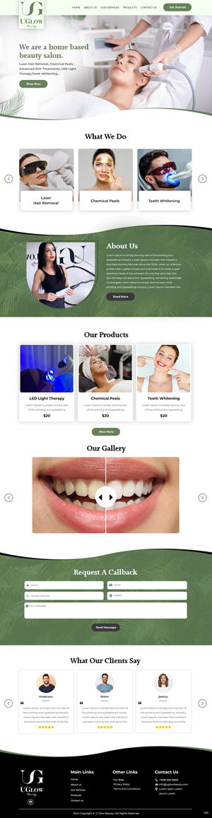 Diseño Web por pb para UGlow Beauty | Diseño: #32160042