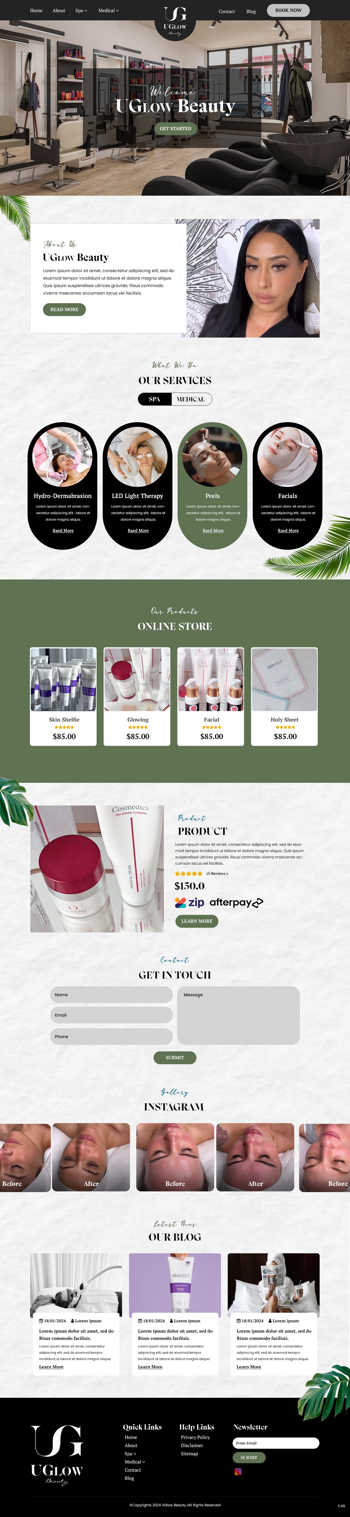 Diseño Web por pb para UGlow Beauty | Diseño #32160043