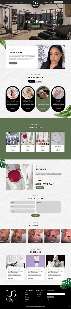 Diseño Web por pb para UGlow Beauty | Diseño: #32160043