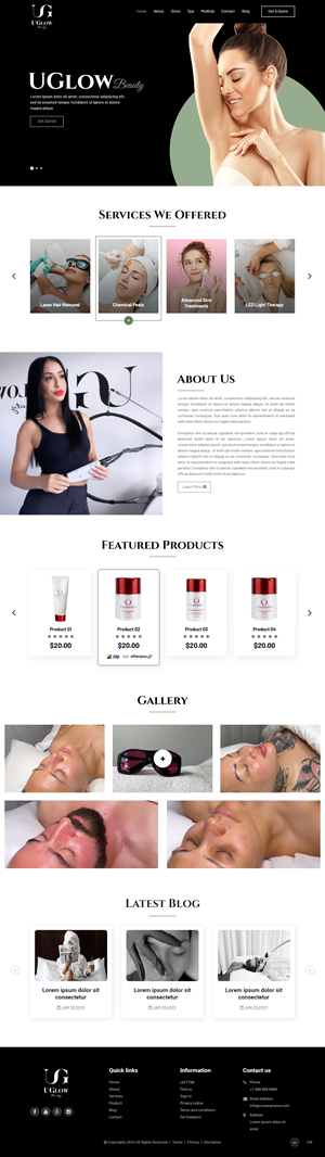 Diseño Web por pb para UGlow Beauty | Diseño: #32160045