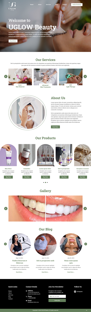 Diseño Web por pb para UGlow Beauty | Diseño: #32160060