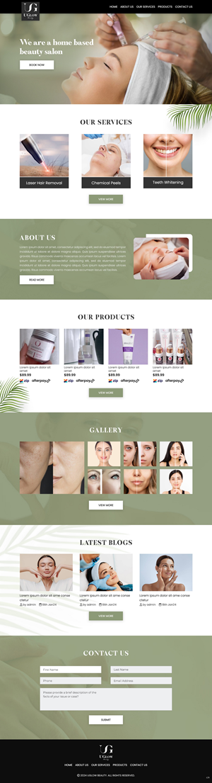 Diseño Web por pb para UGlow Beauty | Diseño: #32160061