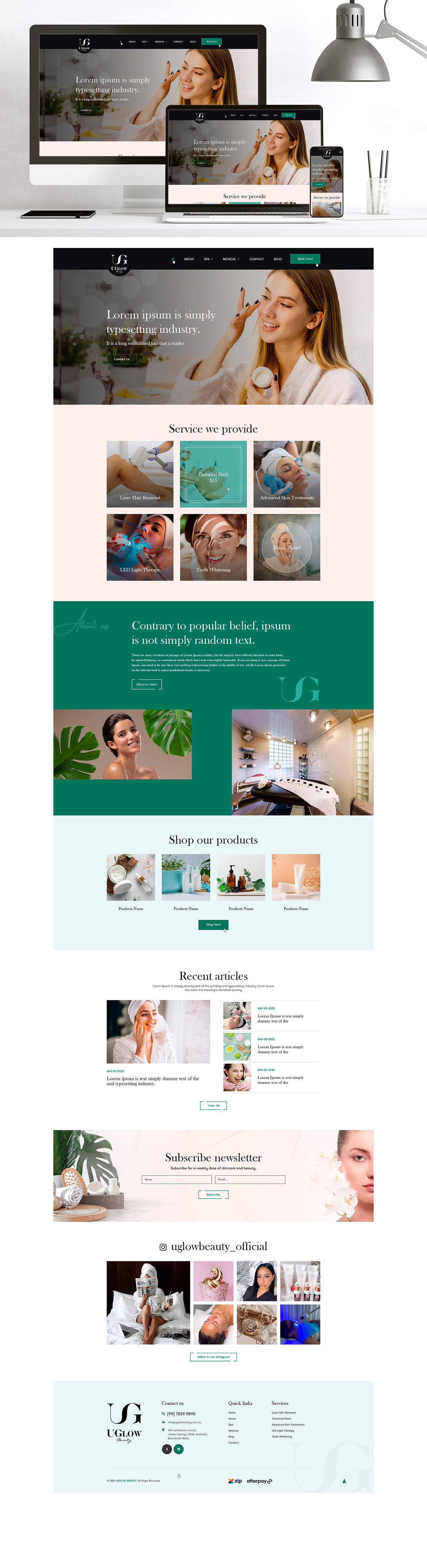 Web Design by Ved Web Services for UGlow Beauty | Design #32141610