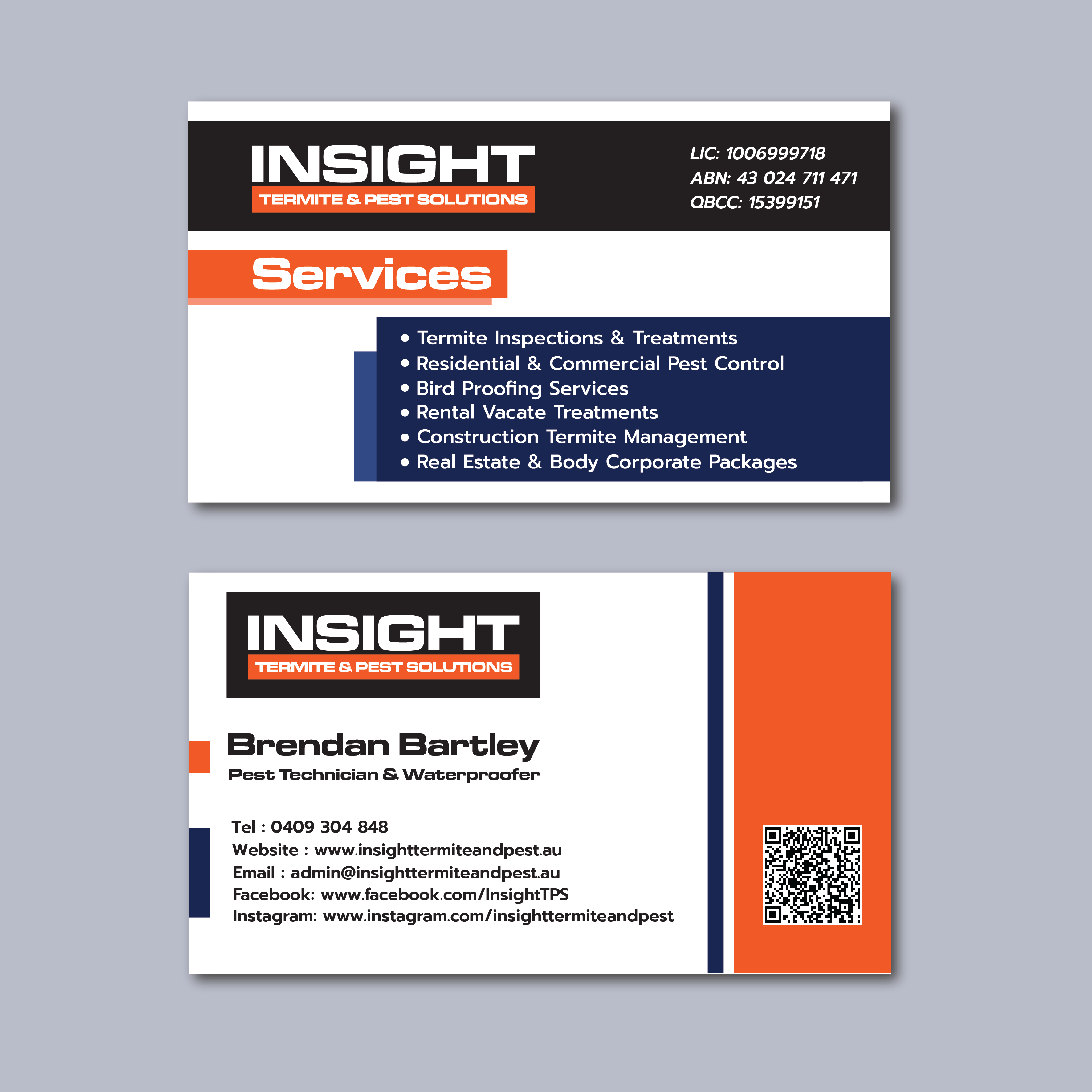 Visitenkarten-Design von Sirirat für Insight Termite & Pest Solutions | Design #32163238