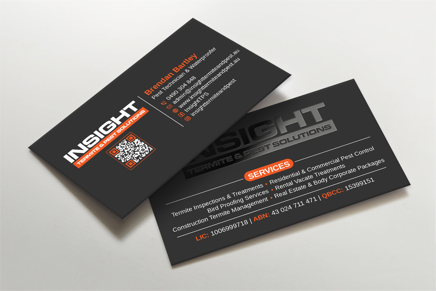 Business Card Design by LAXMI DESIGNHUB for Insight Termite & Pest Solutions | Design #32141093