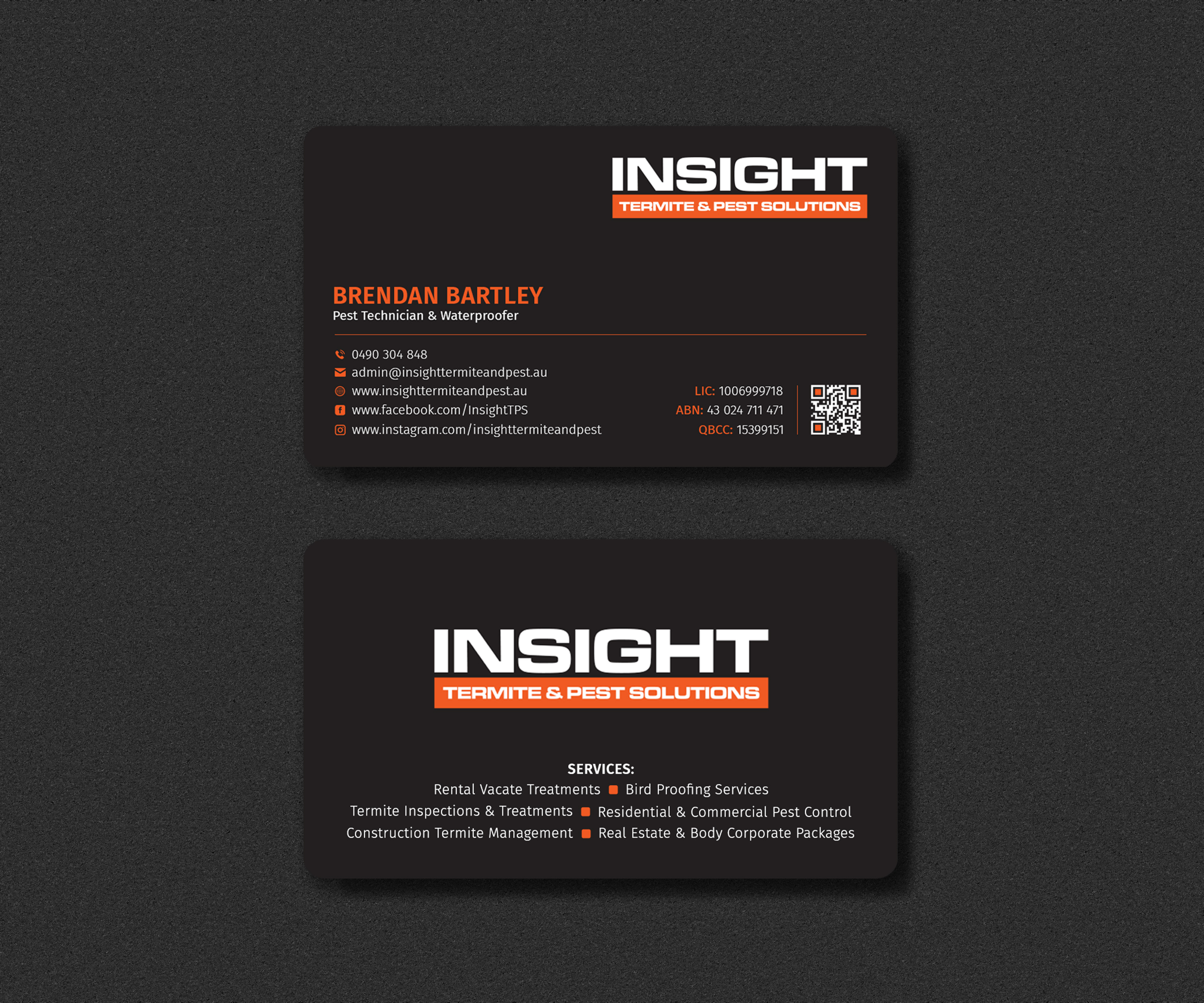 Diseño de Tarjeta de Presentación por Sujan4art para Insight Termite & Pest Solutions | Diseño #32148428