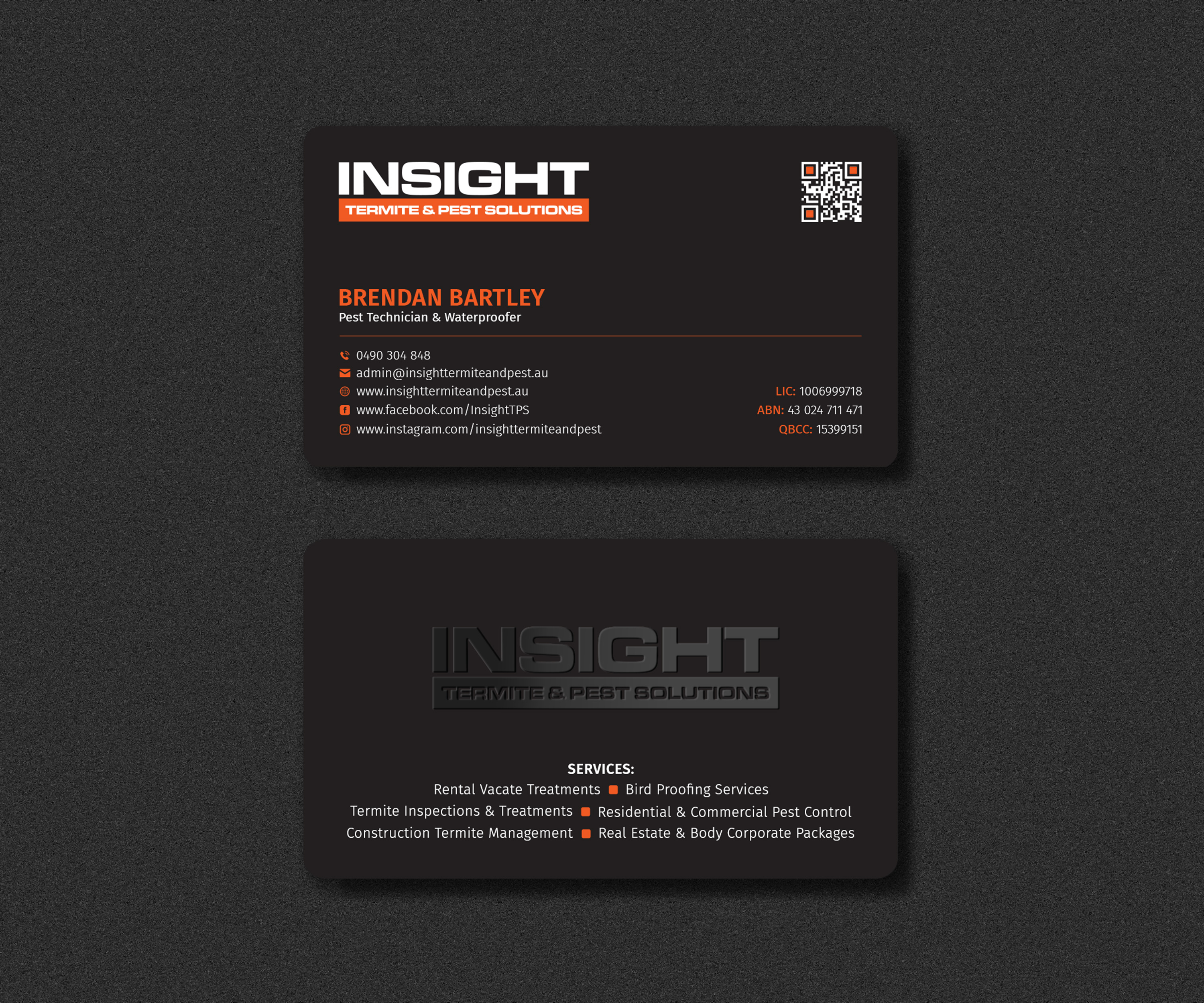 Diseño de Tarjeta de Presentación por Sujan4art para Insight Termite & Pest Solutions | Diseño #32148441