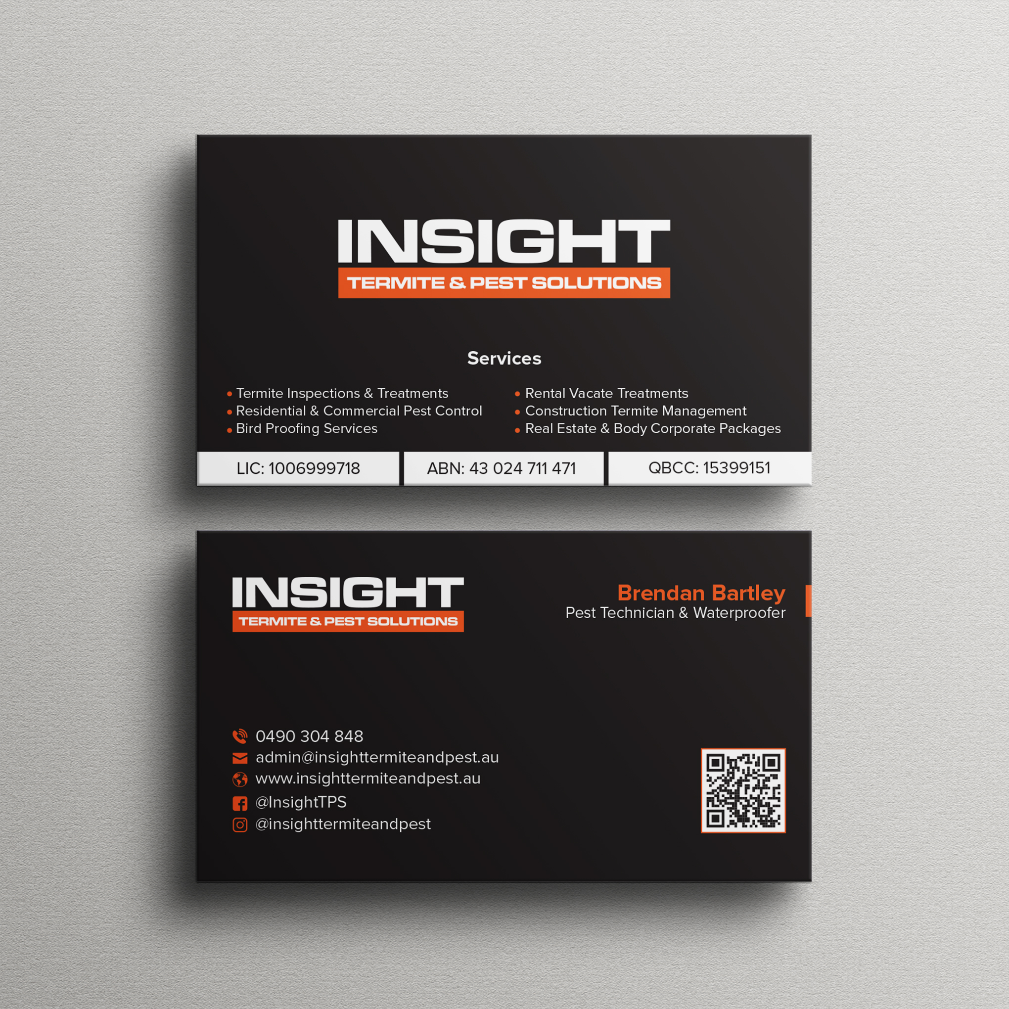 Diseño de Tarjeta de Presentación por Bikash Das para Insight Termite & Pest Solutions | Diseño #32173096