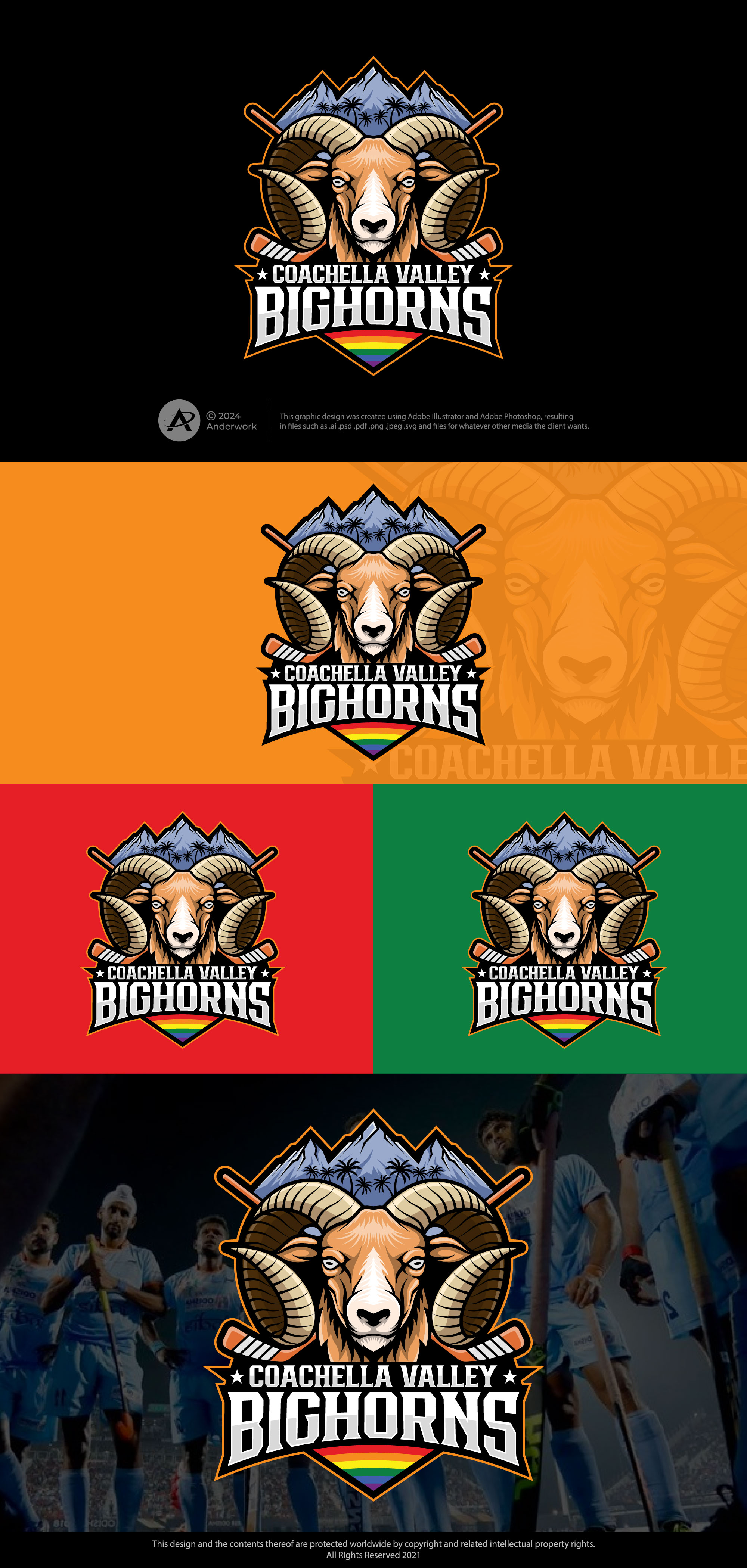 Logo Design by Anderwork for Coachella Valley LGBT Hockey Association | Design #32172726