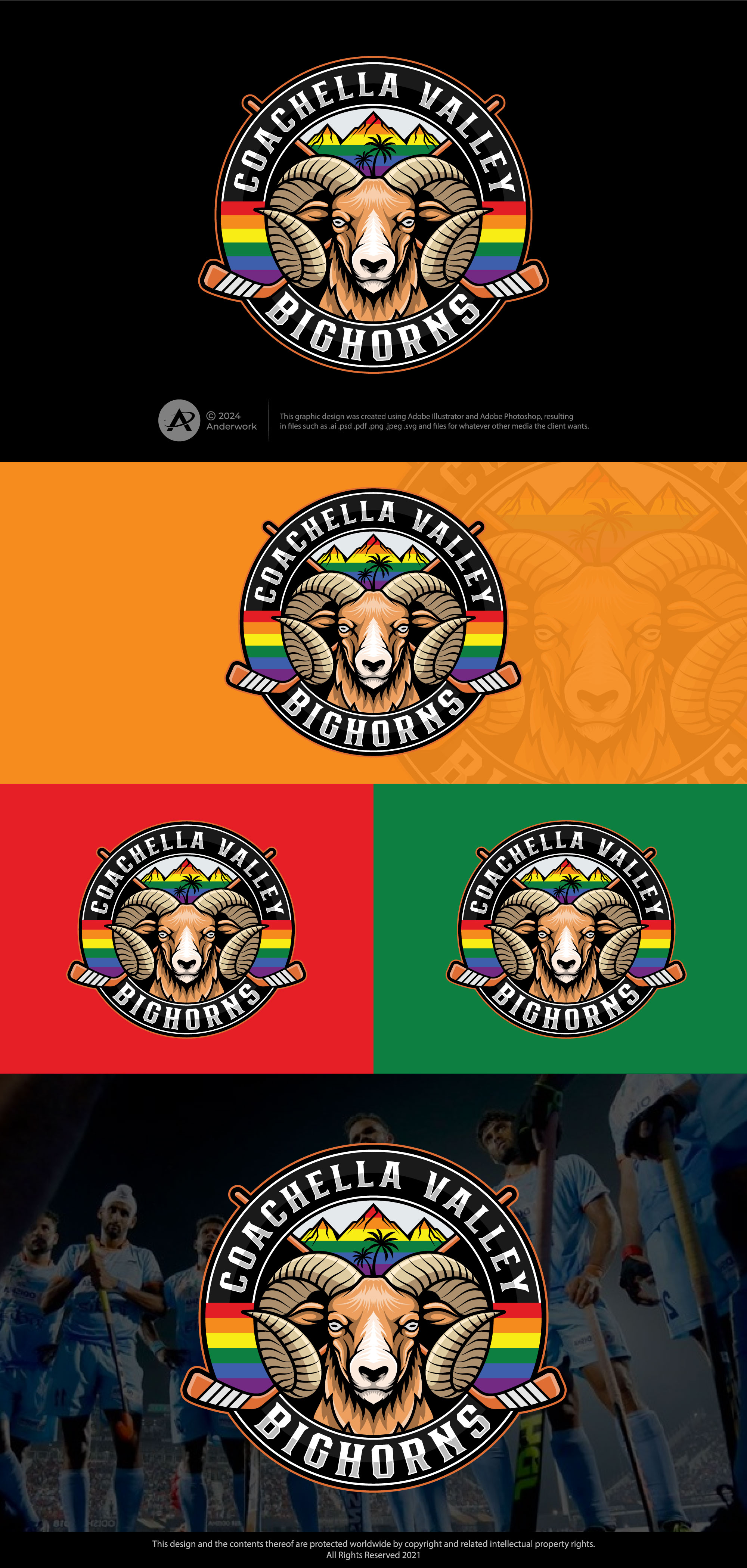 Logo-Design von Anderwork für Coachella Valley LGBT Hockey Association | Design #32173416
