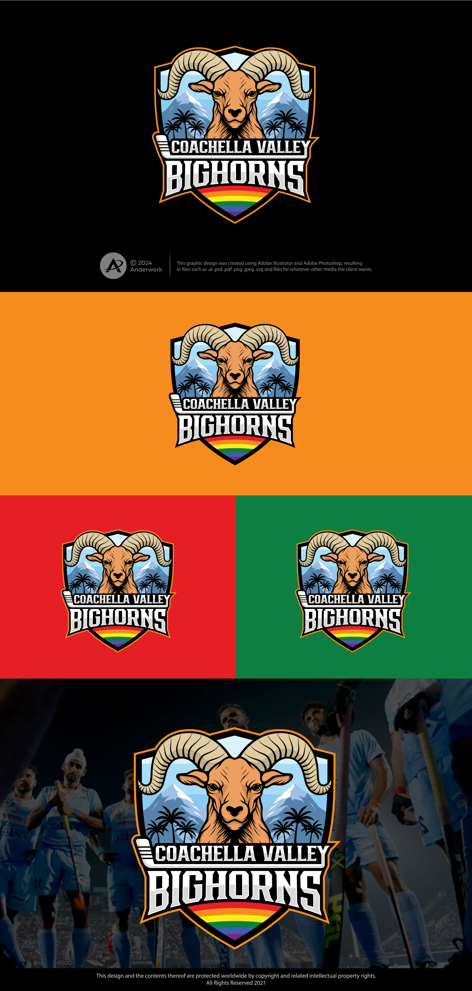 Logo-Design von Anderwork für Coachella Valley LGBT Hockey Association | Design #32187285
