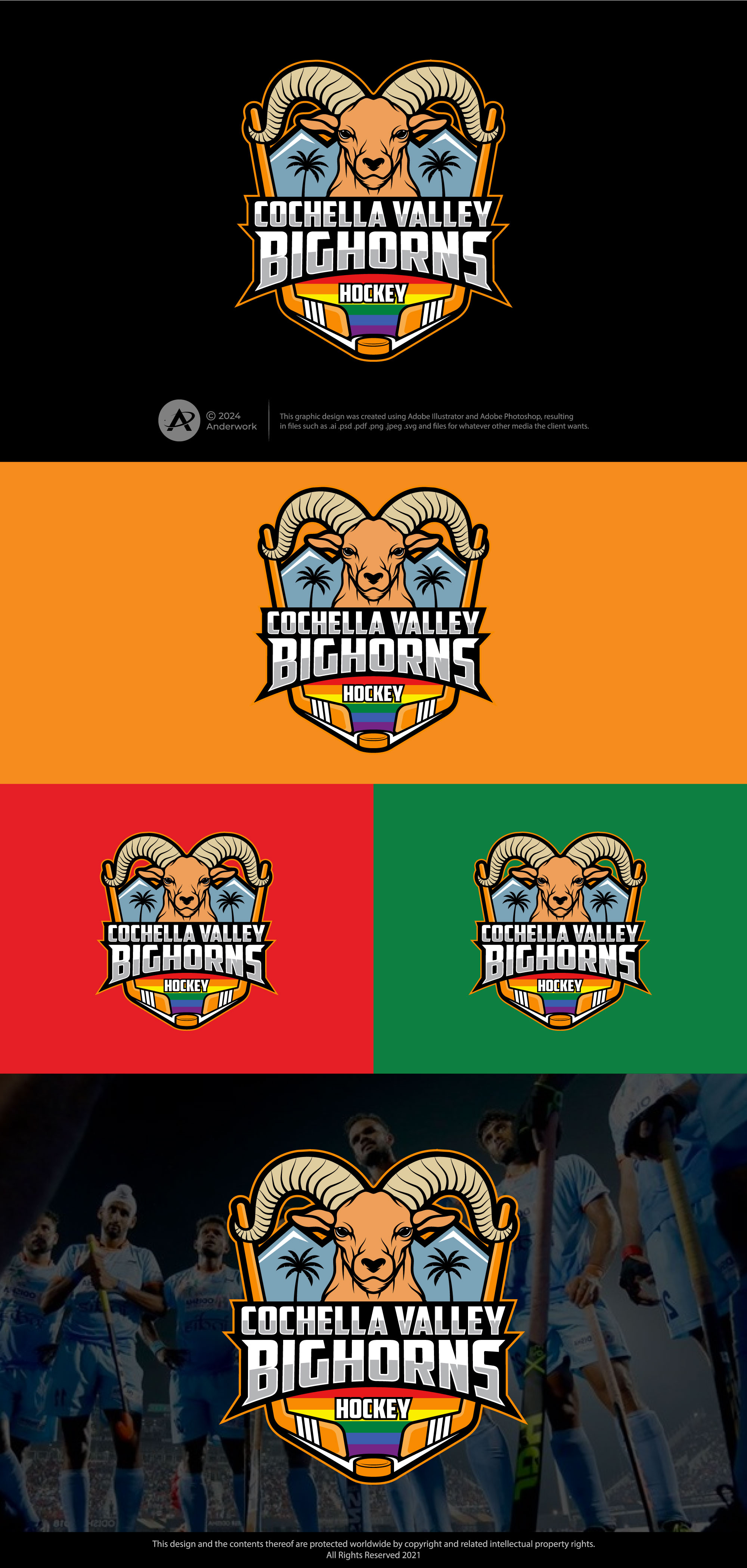 Logo-Design von Anderwork für Coachella Valley LGBT Hockey Association | Design #32209856