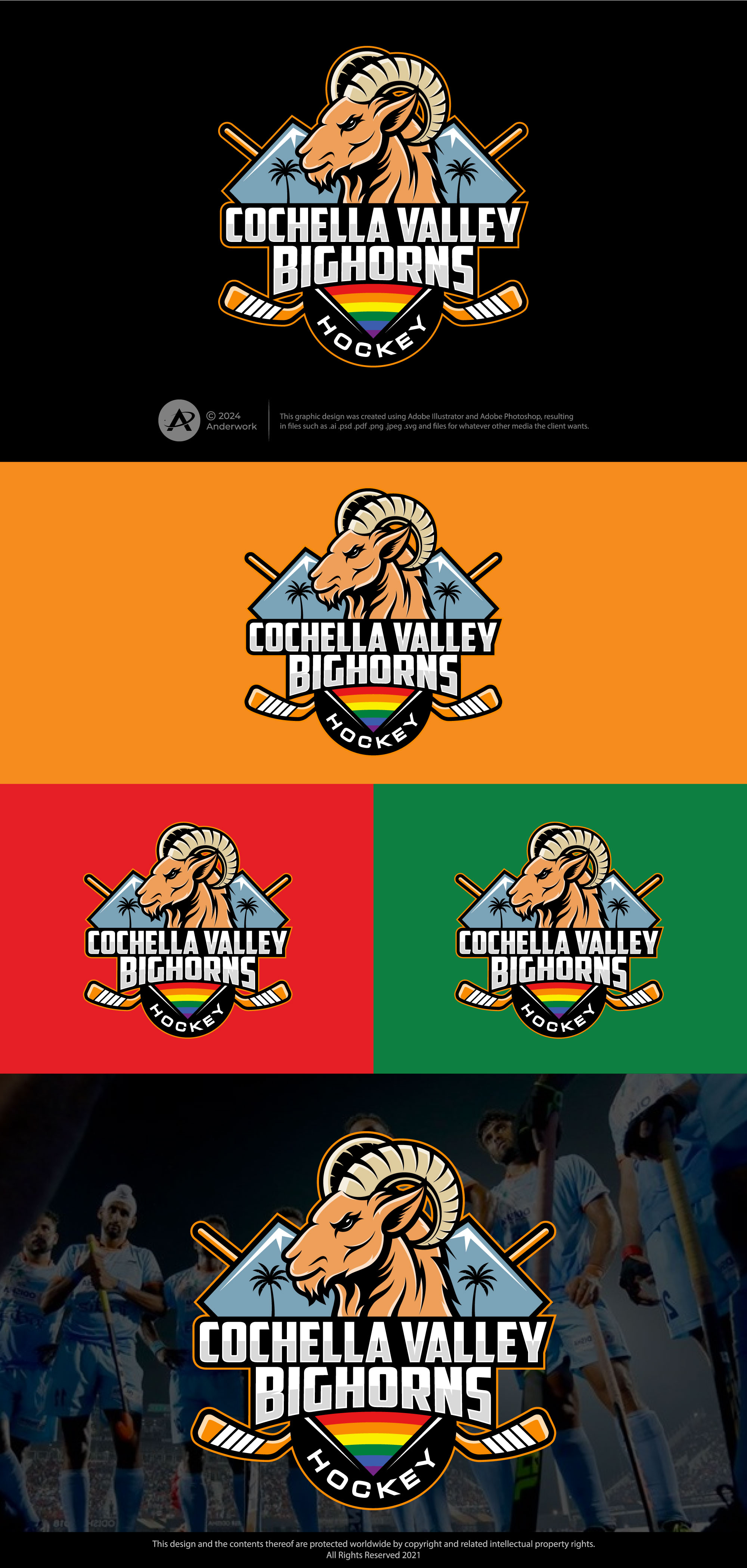 Logo Design by Anderwork for Coachella Valley LGBT Hockey Association | Design #32210244