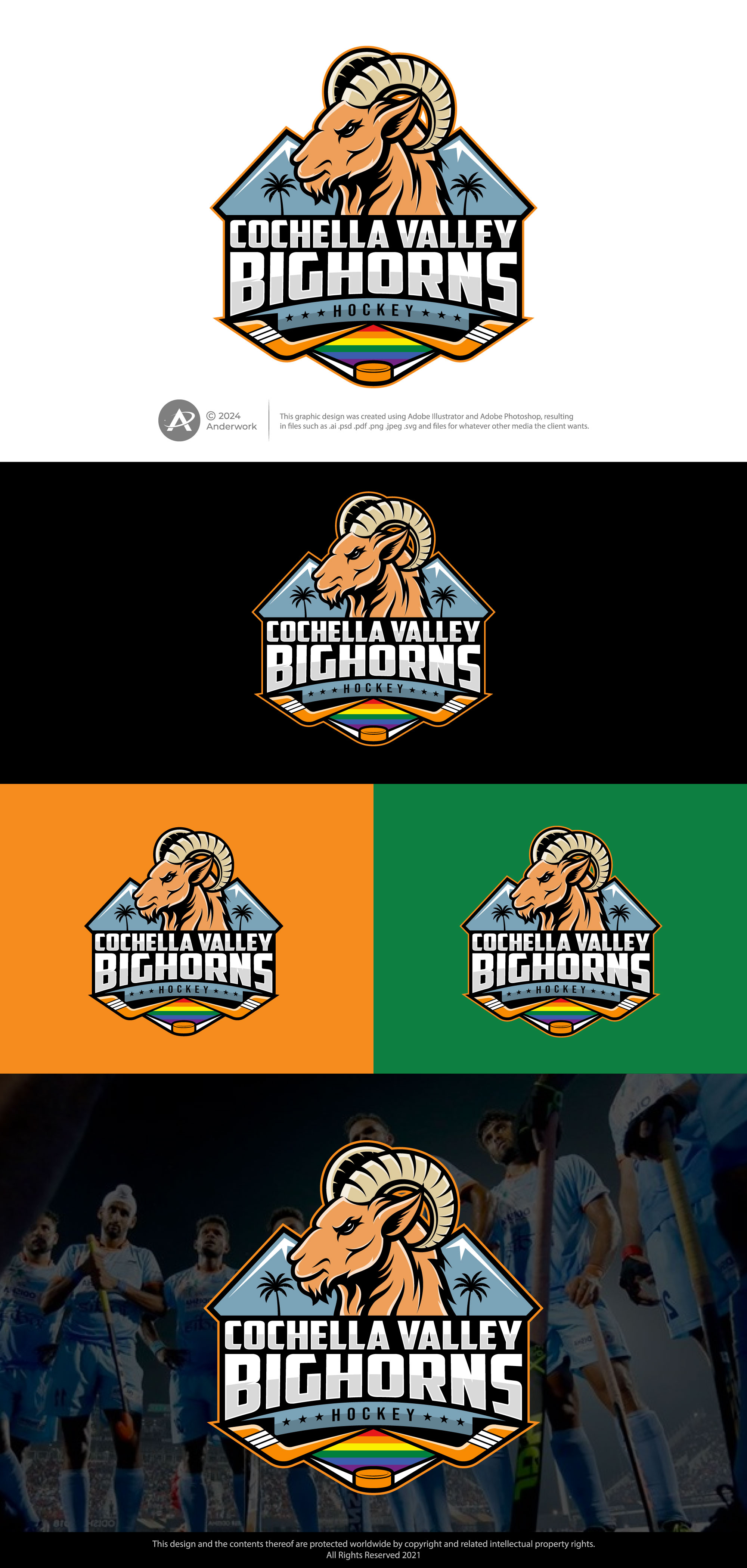 Logo Design by Anderwork for Coachella Valley LGBT Hockey Association | Design #32210315