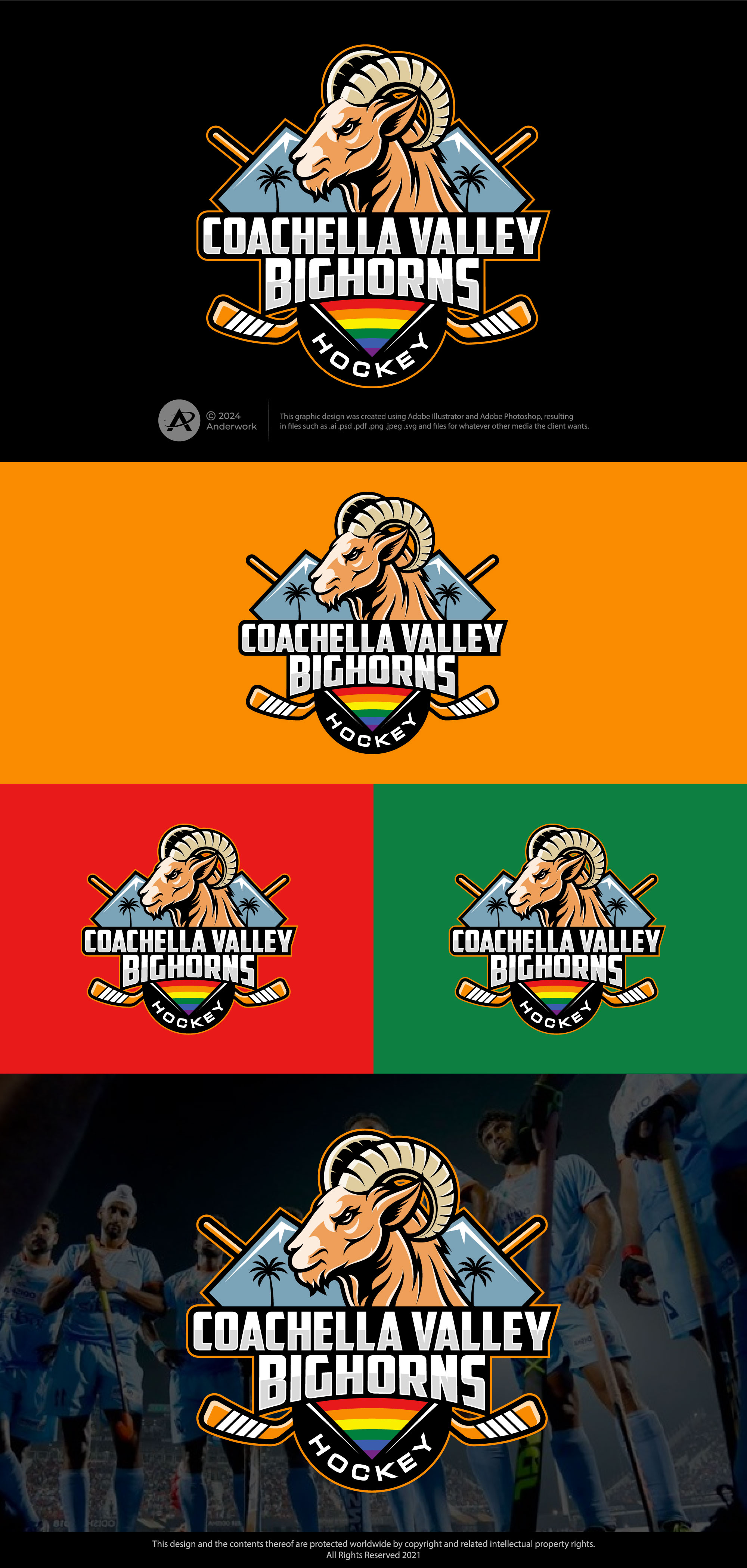 Logo Design by Anderwork for Coachella Valley LGBT Hockey Association | Design #32227202