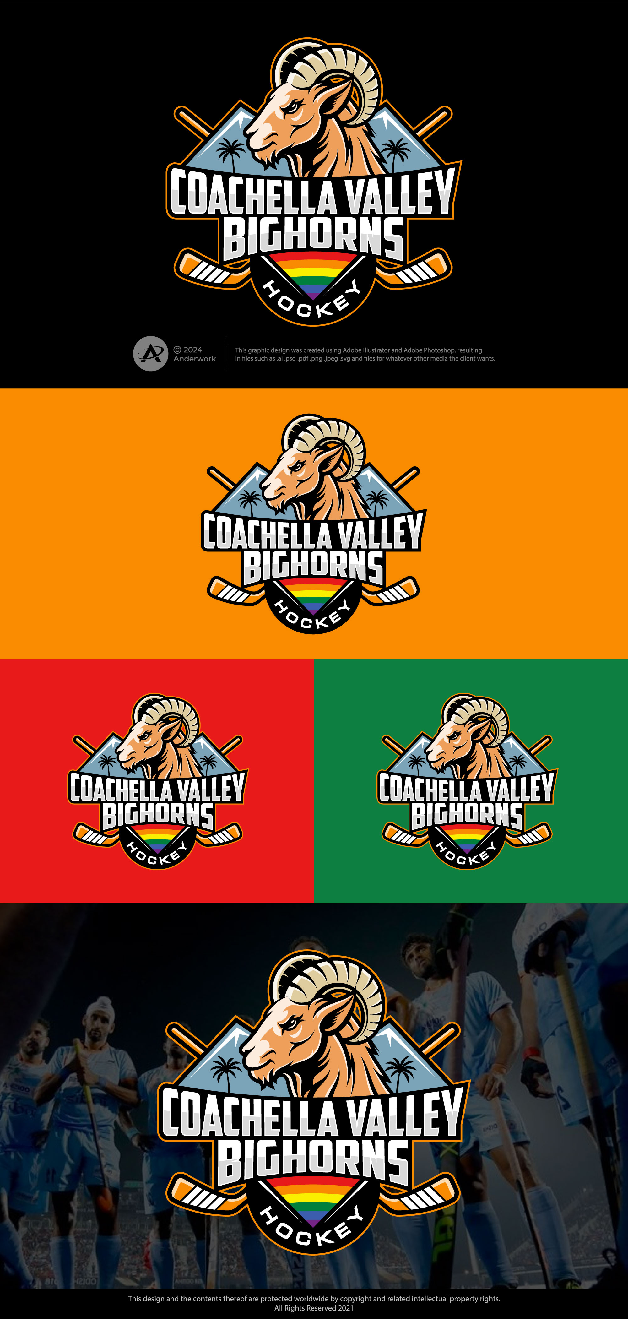 Logo Design by Anderwork for Coachella Valley LGBT Hockey Association | Design #32227203